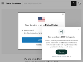 'tomsoutdoors.com.au' screenshot