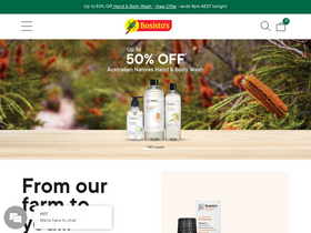 Bosisto's homepage screenshot