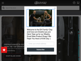 'eknives.com' screenshot