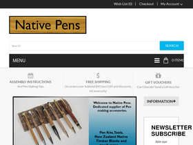 nativepens.nz homepage screenshot
