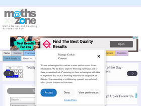 'mathszone.co.uk' screenshot