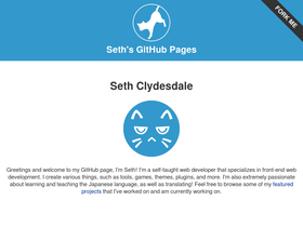 'sethclydesdale.github.io' screenshot