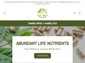 abundantlifenutrients.com homepage screenshot