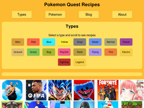 'pokequestrecipes.me' screenshot