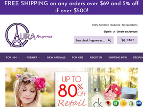 'aurafragrance.com' screenshot