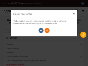 'odezhda-sadovod.com' screenshot