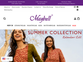 'maybellindia.com' screenshot