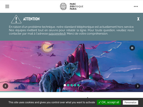 'parczoologiquedeparis.fr' screenshot
