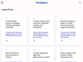 'techigem.com' screenshot