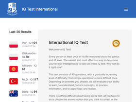 'iq-test-international.org' screenshot
