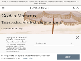 'barefootdreams.com' screenshot