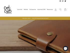 coalcreekleather.com homepage screenshot
