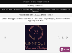 cinntique.com homepage screenshot