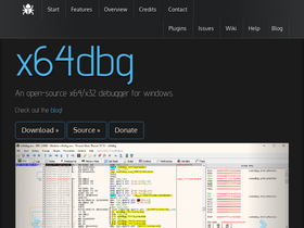 'x64dbg.com' screenshot