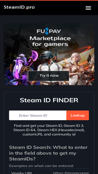Steam ID Finder