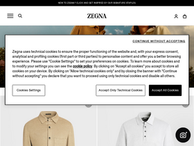 'zegna.com' screenshot