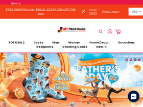 'myfacesocks.com' screenshot