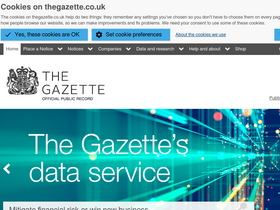 'thegazette.co.uk' screenshot