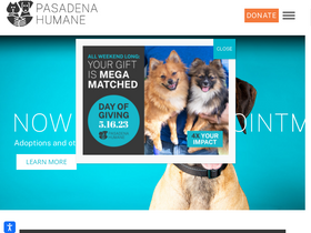'pasadenahumane.org' screenshot