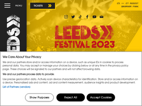 'leedsfestival.com' screenshot