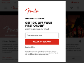 'fender.com' screenshot