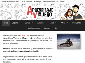'aprendizajeviajero.com' screenshot