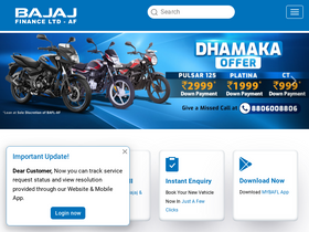'bajajautofinance.com' screenshot