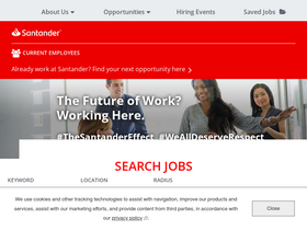 'santandercareers.com' screenshot