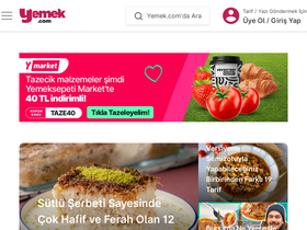 'yemek.com' screenshot