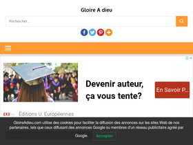 'gloireadieu.com' screenshot