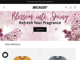 Becauze homepage screenshot