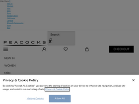'peacocks.co.uk' screenshot
