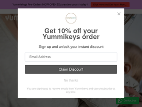 Yummikeys homepage screenshot