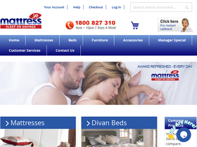 Mattress.ie homepage screenshot