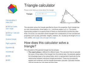 'triangle-calculator.com' screenshot