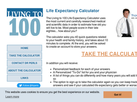 'livingto100.com' screenshot