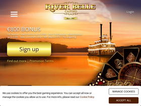 'riverbellecasino.com' screenshot