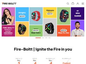 Fireboltt homepage screenshot