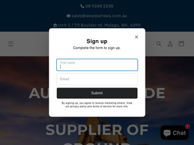 wearpartswa.com.au homepage screenshot