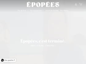 Épopées homepage screenshot