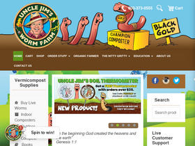 'unclejimswormfarm.com' screenshot