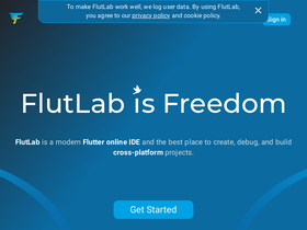 'flutlab.io' screenshot