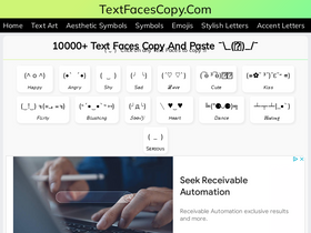 'textfacescopy.com' screenshot