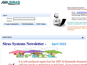 'sirassystems.org' screenshot
