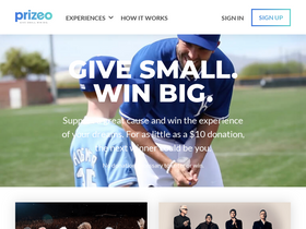 'prizeo.com' screenshot