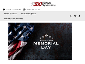 '360fitnesssuperstore.com' screenshot