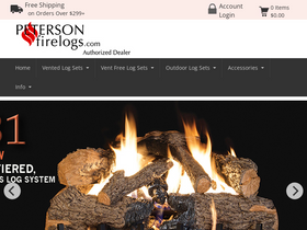Peterson Firelogs homepage screenshot