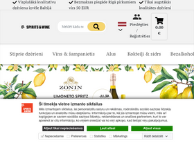 'spiritsandwine.lv' screenshot