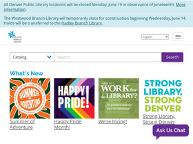 'denverlibrary.org' screenshot