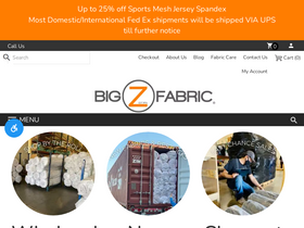 'bigzfabric.com' screenshot
